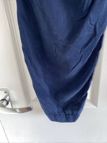 Ladies Navy Blue, 100% Lyocell, Embroidered Trousers Size 16 Long By NEXT - Picture 12 of 14