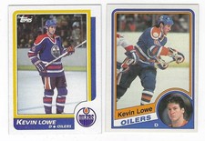 Lot of 2 Different Edmonton Oilers Kevin Lowe Vintage Hockey Cards