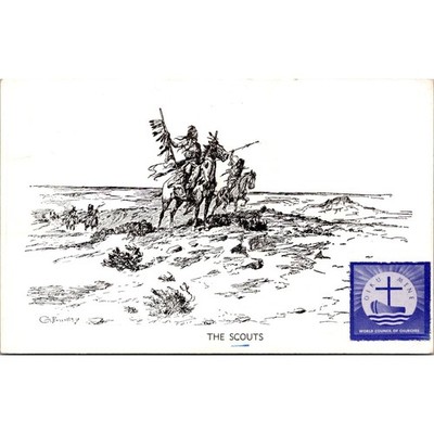 The Scouts Oiku Mene World Council Of Churches 1953 Vintage Postcard SPT25