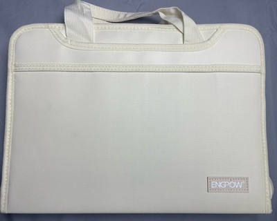 ENGPOW  Fire  /  Water-Resistant Expanding File Organizer Case w/ Handles, Cream