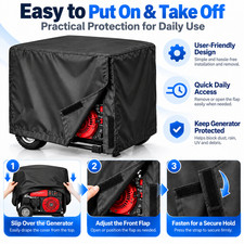 Generator Cover 210D for 5000-10000 Watt Models, 32 x 24 x 24 Inch Dust Shield