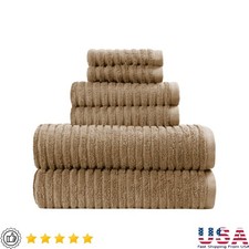 6-Piece Cotton Towel Set Quick Dry Absorbent Bath Hand Washcloths OEKO-TEX New