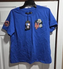 New York Mets Pro Standard Royal Blue MLB Sewn Patches Shirt Size Women's XL