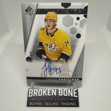 Juuso Parssinen 2022-23 SP Authentic Future Watch Auto /999 Nashville Predators