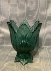 Vintage Rare Fenton  Teal  Tulip Candle Holder     USA
