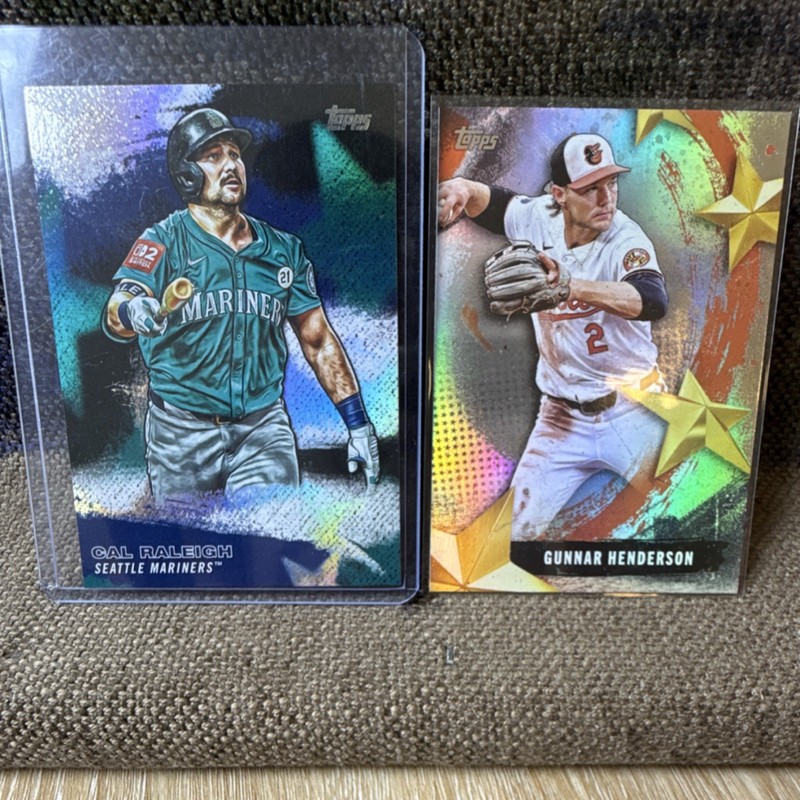 Topps 2025 Stars of MLB 2 Card Lot Cal Raleigh & Gunnar Henderson SMLB-54/12