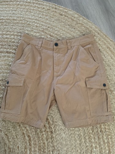 Men’s Beige Cotton Cargo Shorts Size 36 Inch Waist
