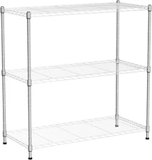 EFINE 3-Shelf Chrome Shelving Unit with 3-Shelf Liners, Adjustable Rack, Steel W