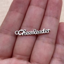 12 or 30PCS Antique Silver Tone CHEERLEADER Word Charm Pendant GGS06