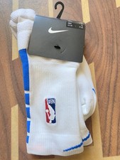 Nike NBA Authentic XL Crew Socks White Blue Power Player Team Issued On Court