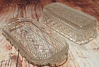 Vintage Anchor Hocking "Wexford" covered glass butter dish