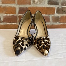 Zapatos de salón J.Crew Collection Colette pelo de becerro dOrsay negros 10 E0776 leopardo