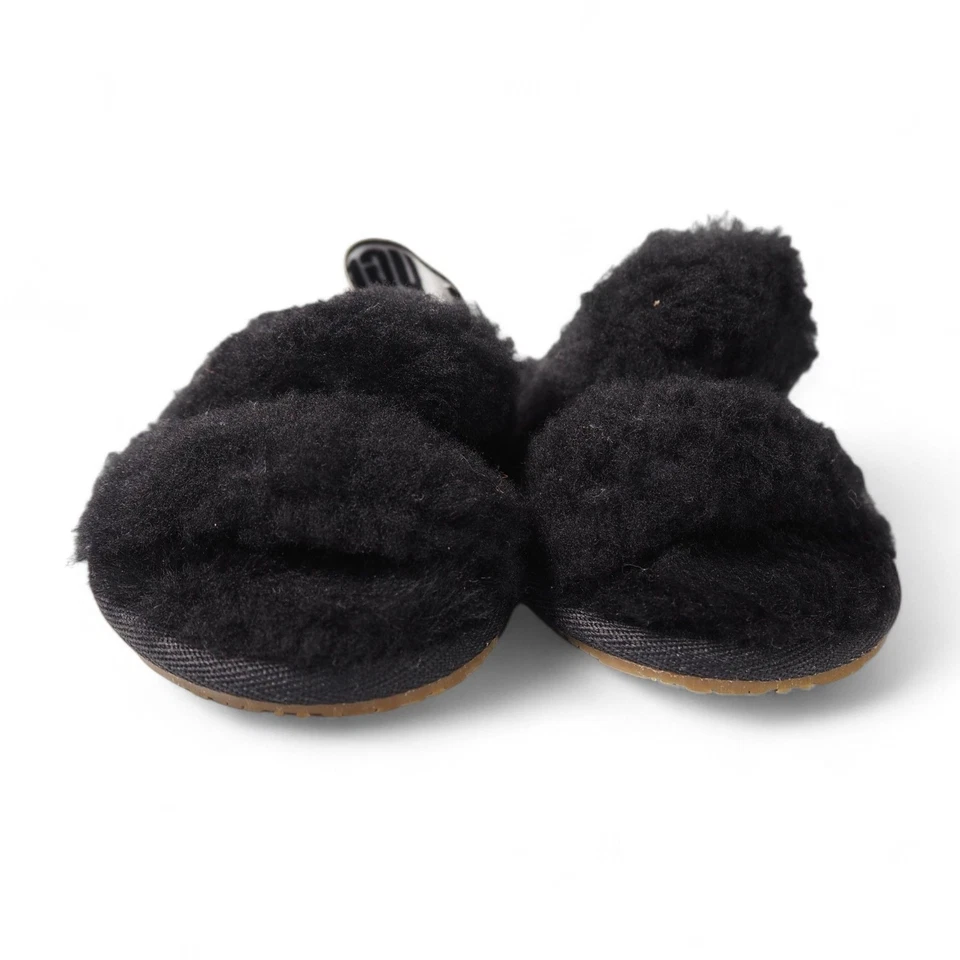 Sandalias UGG Oh Fluff Yeah con cordones negras 1116636T niño pequeño 6 Foto 3 de 4