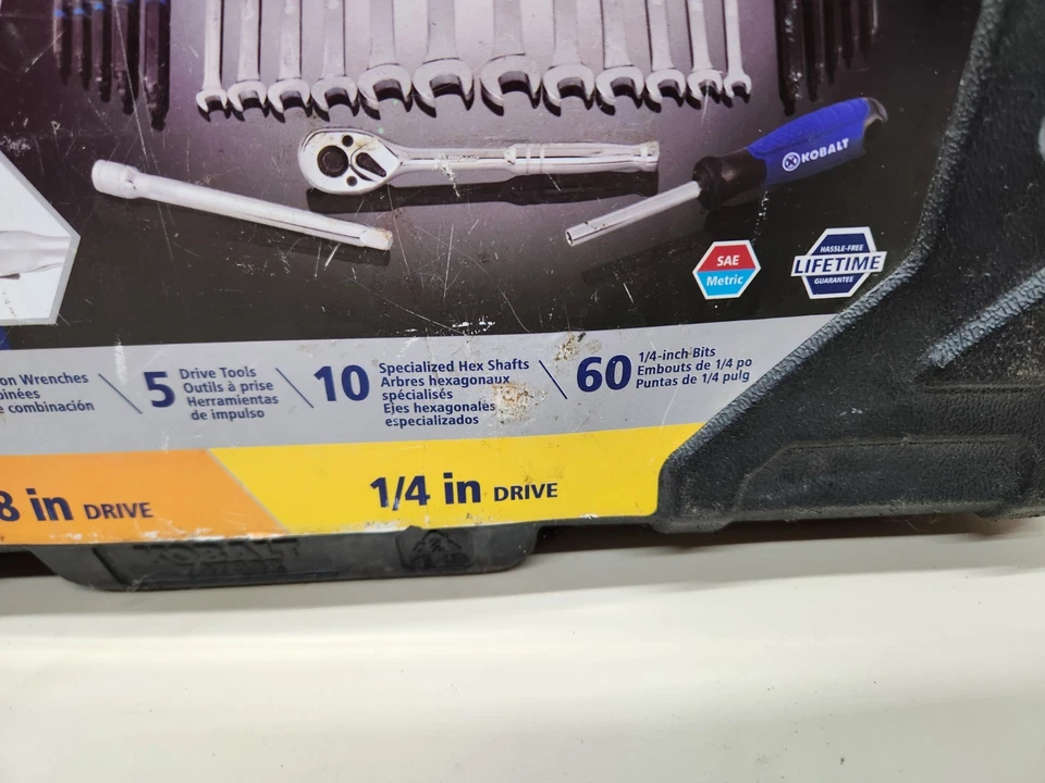 Kobalt 119 piezas estándar (SAE) y juego de herramientas mecánicas métricas con estuche ~ nuevo faltan 2 Foto 4 de 4