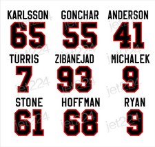 Ottawa Senators STICKER DECAL 2010's stars Karlsson Gonchar Turris Stone Hoffman