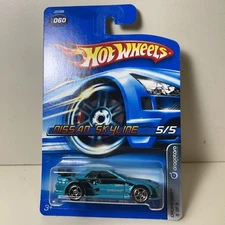 Hot Wheels Nissan Skyline Aqua Blue Teal 2006 Dropstars Series, Error Card.