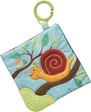 Crinkle Teether Toy with Baby Paper and Squeaker, 6 X 6-Inches, Skippy Snail