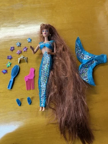 Vintage 1995 Jewel Hair Mermaid Midge Doll Mattel Long Hair w/ Accessories