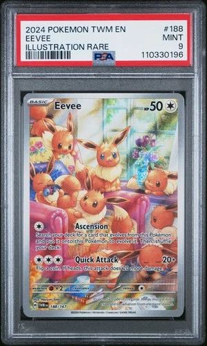 PSA 9 Eevee 188/167 - Illustration Rare Twilight Masquerade Pokemon TCG 2024
