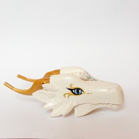Lego Elves Queen Dragon White Replacement Head ONLY with Gold Horns 41179