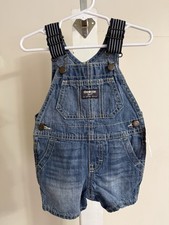 NWT Oshkosh B  Gosh Denim Shortalls - Size 12 Months