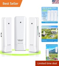 Wireless Bridge Point to Point/Multipoint 3 Pack, 5.8GHz Outdoor Wireless Bri...
