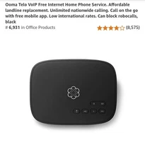 New OOMA Telo Free Home Phone VoIP Service | 100-0239-602 | Black