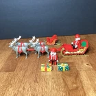 Vintage Y2K 2000 Geobra Playmobile Christmas Lot Santa Claus Sleigh Reindeer