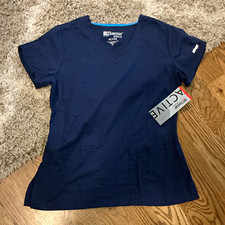 Grey's Anatomy by Barco Women s Scrub Top Navy V-Neck Short Sleeve Size M