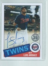 LUIS ARRAEZ 2020 TOPPS 35TH ANNIVERSARY 1985 STYLE ON CARD AUTO