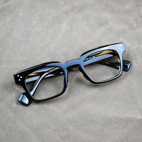 Retro Square Thick Acetate Eyeglasses Frames Recessed Reading Glasses Men Women