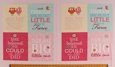 23.5" X 44" Panel Sister Words Baby Girl Brother Sister Cotton Fabric D306.40
