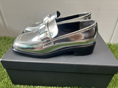 Rag & Bone Silver Women's Maxwell Square Toe Slip On Loafer Rag & Bone Silver Women's Maxwell Square Toe Slip On Loafer