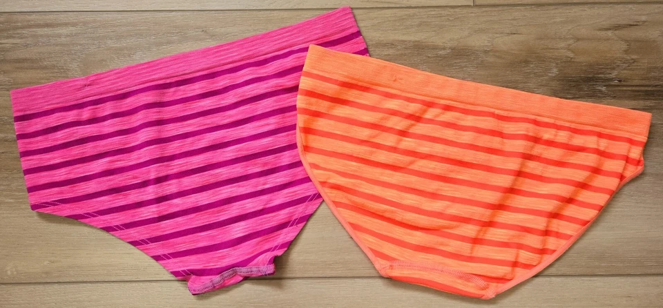 Lote de 2 Bragas Bikini Vintage Victoria's Secret ROSA Rayas Yoga Hipster S Foto 2 de 3