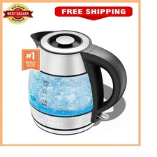 Chefman Rapid Boil 1.2L Electric Tea Kettle with Removable Lid - Stainless Steel