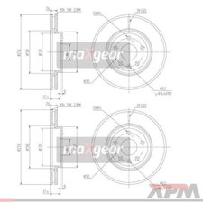 2x Maxgear 19-2334 Bremsscheibe 276 mm für Opel Astra J Chevrolet Aveo T300