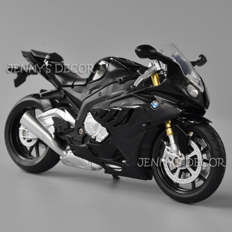 preto)1:12 BMW S1000rr Racing Motos Simulação Modelo de