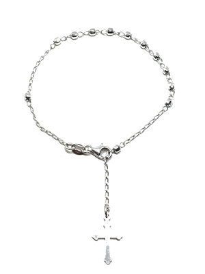 inSCINTILLE I Rosari Bracciale Rosario in Argento rodiato con Sfere sfaccettate 3mm in Vari Colori (Multicolore
