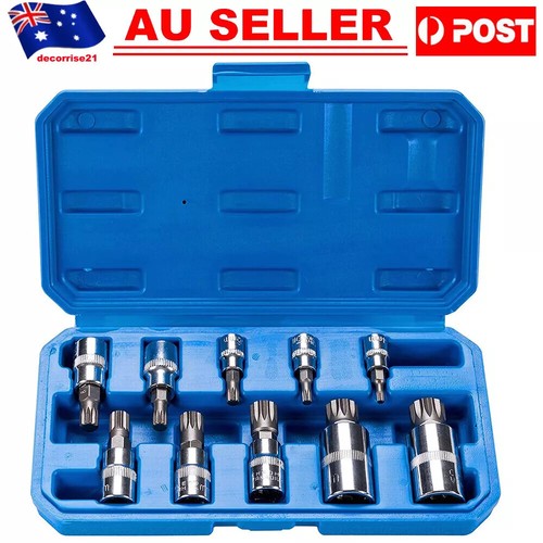 10Pcs/Set Bit Socket Set 12 Point Triple Square Spline Tamper Proof ...