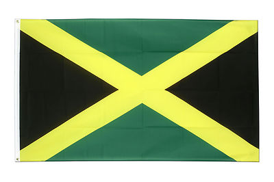 JAMAICA JAMAICAN CARIBBEAN NATIONAL LARGE 5 x 3FT FANS SUPPORTERS FLAG EYELETS