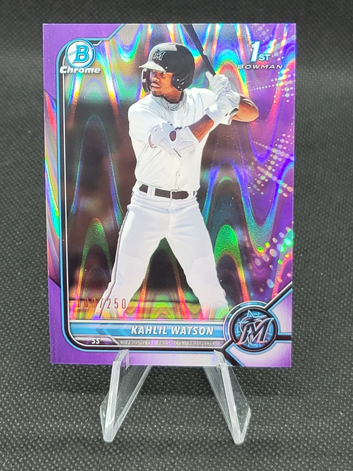 2022 Bowman Chrome Kahlil Watson Purple RayWave Refractor 108/250 #BCP3 1st