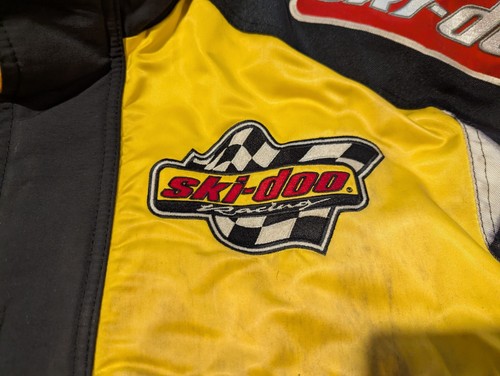 Vintage Skidoo Jacket Mens Small Bombardier Bomber Coat Racing Checkered Flag - Picture 3 of 17