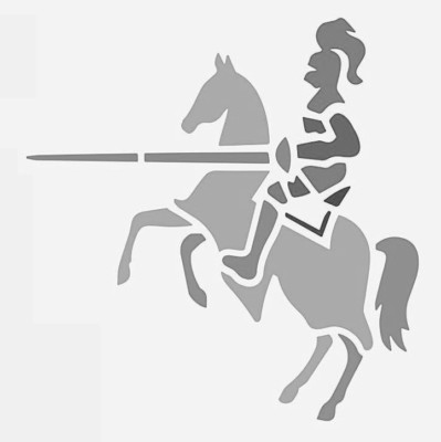 8''x8'' Clear Plastic Stencil - Knight On Horse (SD100)