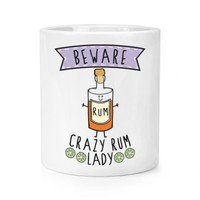 Beware VerrüCkte Rum Damen Make-Up Pinsel Bleistift Topf - Lustiger Witz Drunk