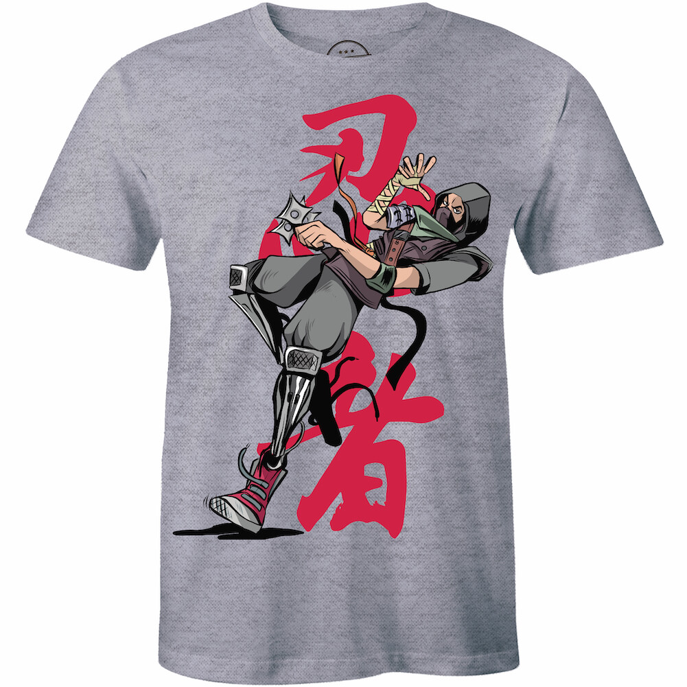 メンズウェア Samurai Wild Ninja Samurai Graphics Printed Short Sleeve Men's Crew Neck