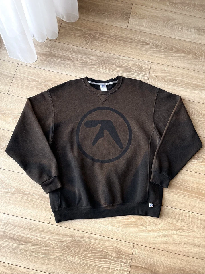 Sudadera De Colección Y2K Aphex Twin Russell Atlética Desteñida Talla XL Foto 2 de 4