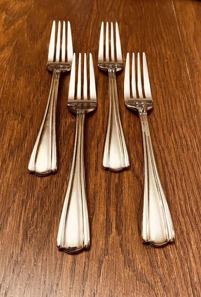 "Horquillas de 4 ensaladas Farberware junto al mar brillantes 18/10 crestas de acero inoxidable 6 3/4""" Foto 3 de 4