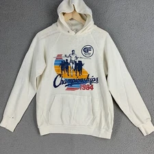 Vtg 80s Collegiate Pacific Hoodie 84' Champions CIF Southern Section Race Track