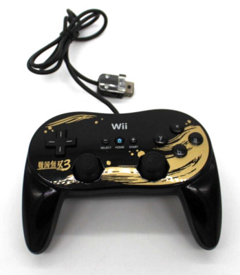 Official Nintendo Wii Sengoku Musou 3 Black Pro Controller OEM Wii RVL ...
