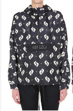 $575 Kenzo New Packable Windbreaker Anorak Hoodie Womens Xs Jacket Rain Coat